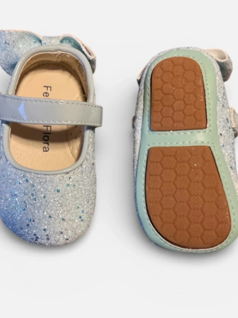 Felix & Flora Infant Baby Walking Shoes (Glitter Blue) Size 6-9M